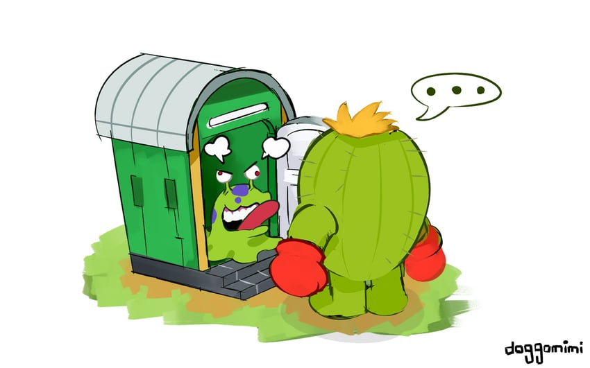 togemon and numemon (digimon) drawn by doggomimi