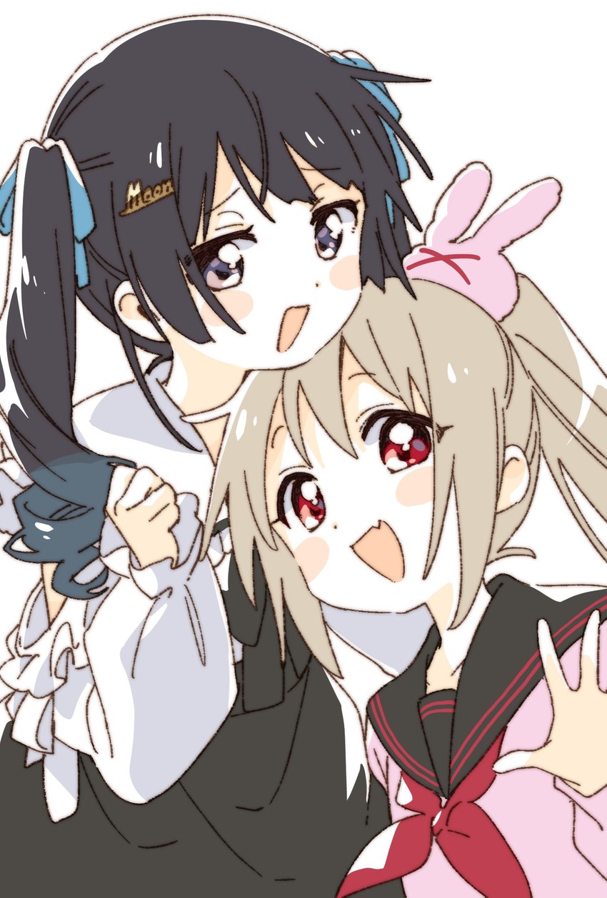 tsukino mito and natori sana (nijisanji and 1 more) drawn by namori