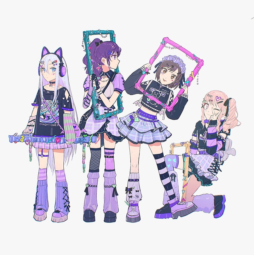 asahina mafuyu, shinonome ena, akiyama mizuki, and yoisaki kanade (project sekai) drawn by daiye_(kkmcndsf)