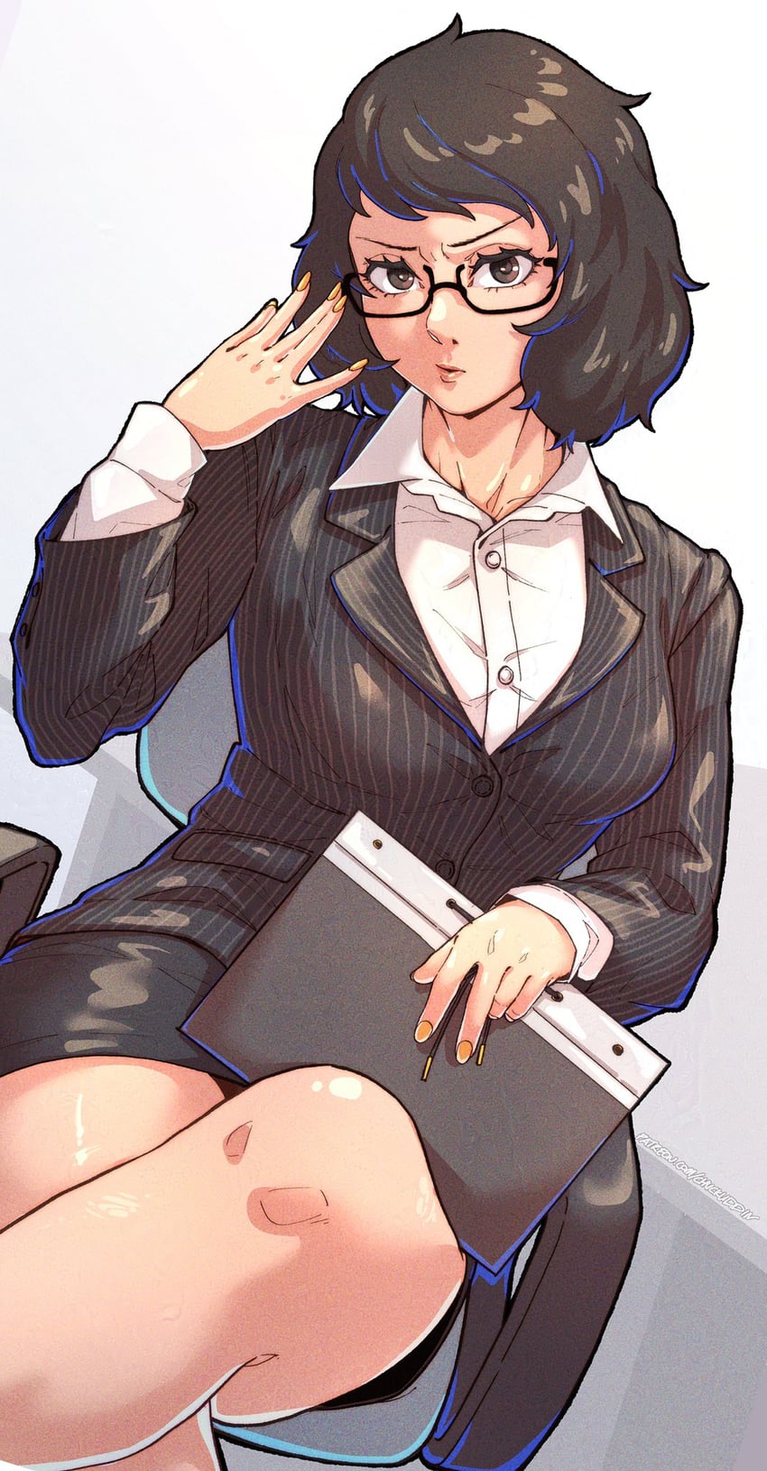 kawakami sadayo (persona and 1 more) drawn by chuckuddin