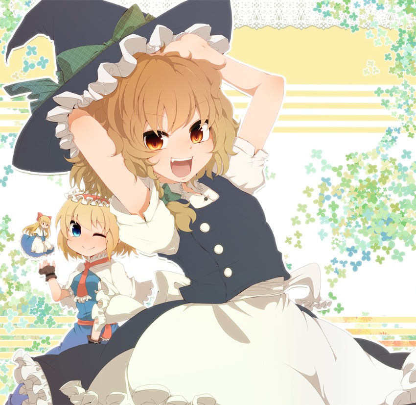 kirisame marisa, alice margatroid, and shanghai doll (touhou) drawn by aoi_(annbi)
