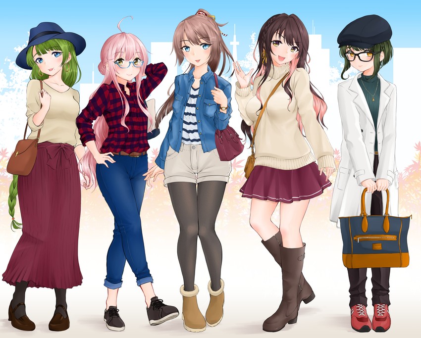 naganami, makigumo, yuugumo, kazagumo, and takanami (kantai collection) drawn by umino_haruka_(harukaumino6)