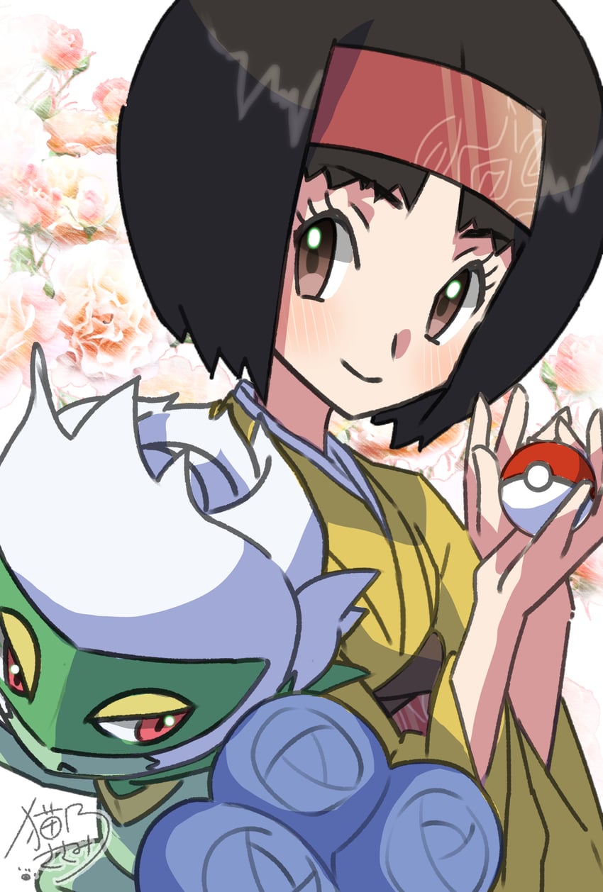 erika and roserade (pokemon and 1 more) drawn by sasami_642