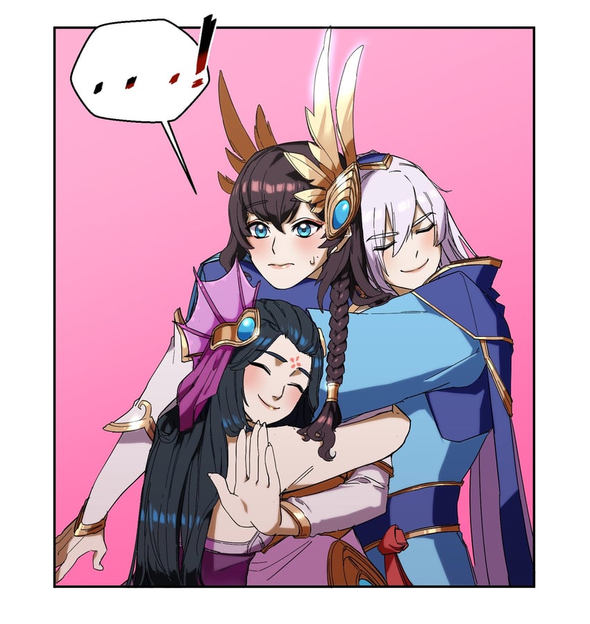 irelia, nami, talon, divine sword irelia, splendid staff nami, and 1 more (league of legends) drawn by ddlggoddadda