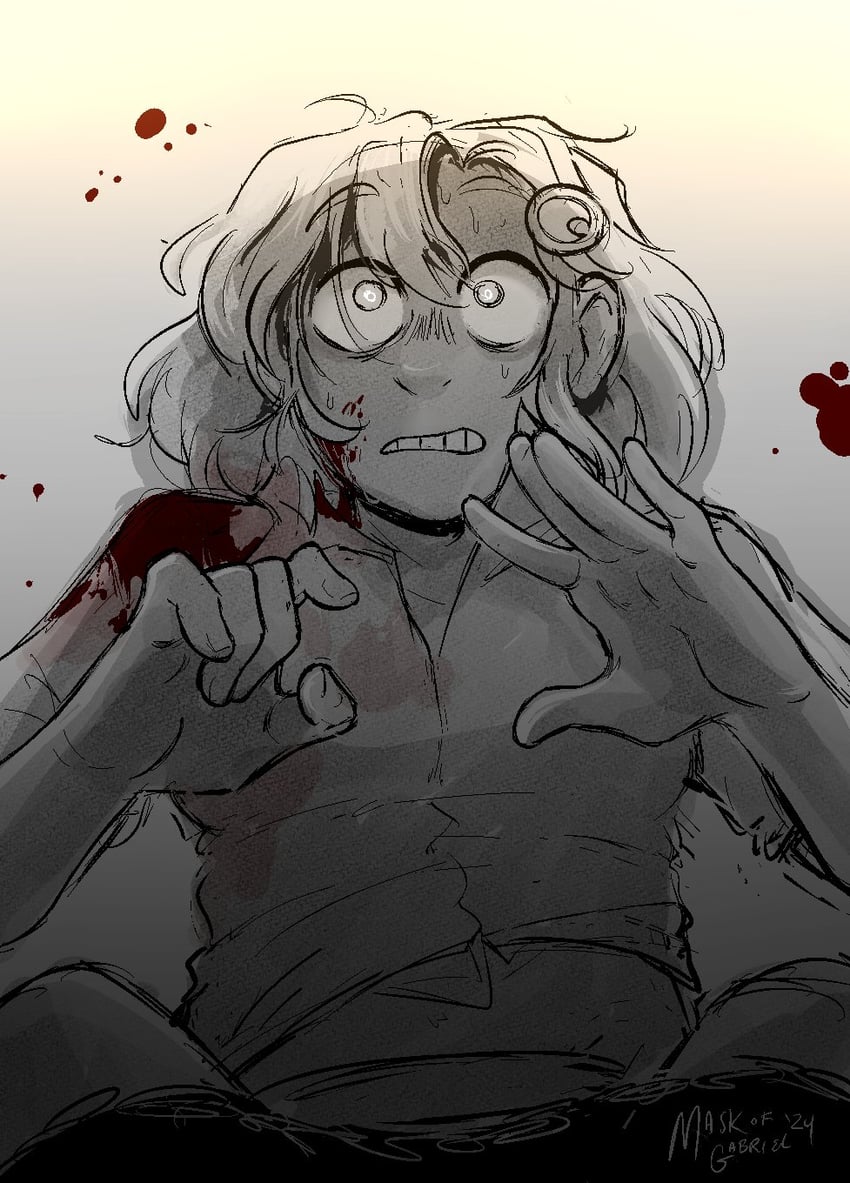 watson amelia (hololive and 1 more) drawn by maskofgabriel