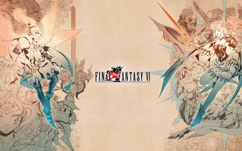 terra branford, moogle, celes chere, locke cole, relm arrowny, and 10 more (final fantasy and 1 more) drawn by nax