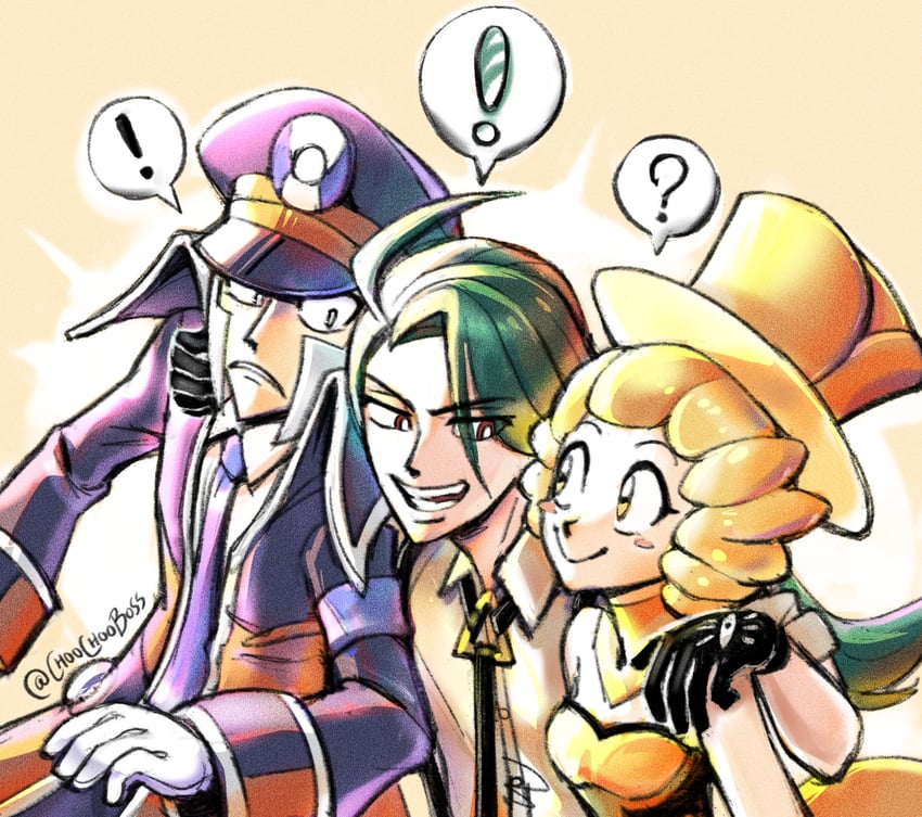 rika, ingo, and nita (pokemon and 4 more) drawn by choochooboss