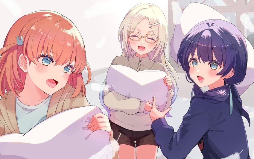hinoshita kaho, murano sayaka, and osawa rurino (love live! and 1 more) drawn by cream_(nipakupa)