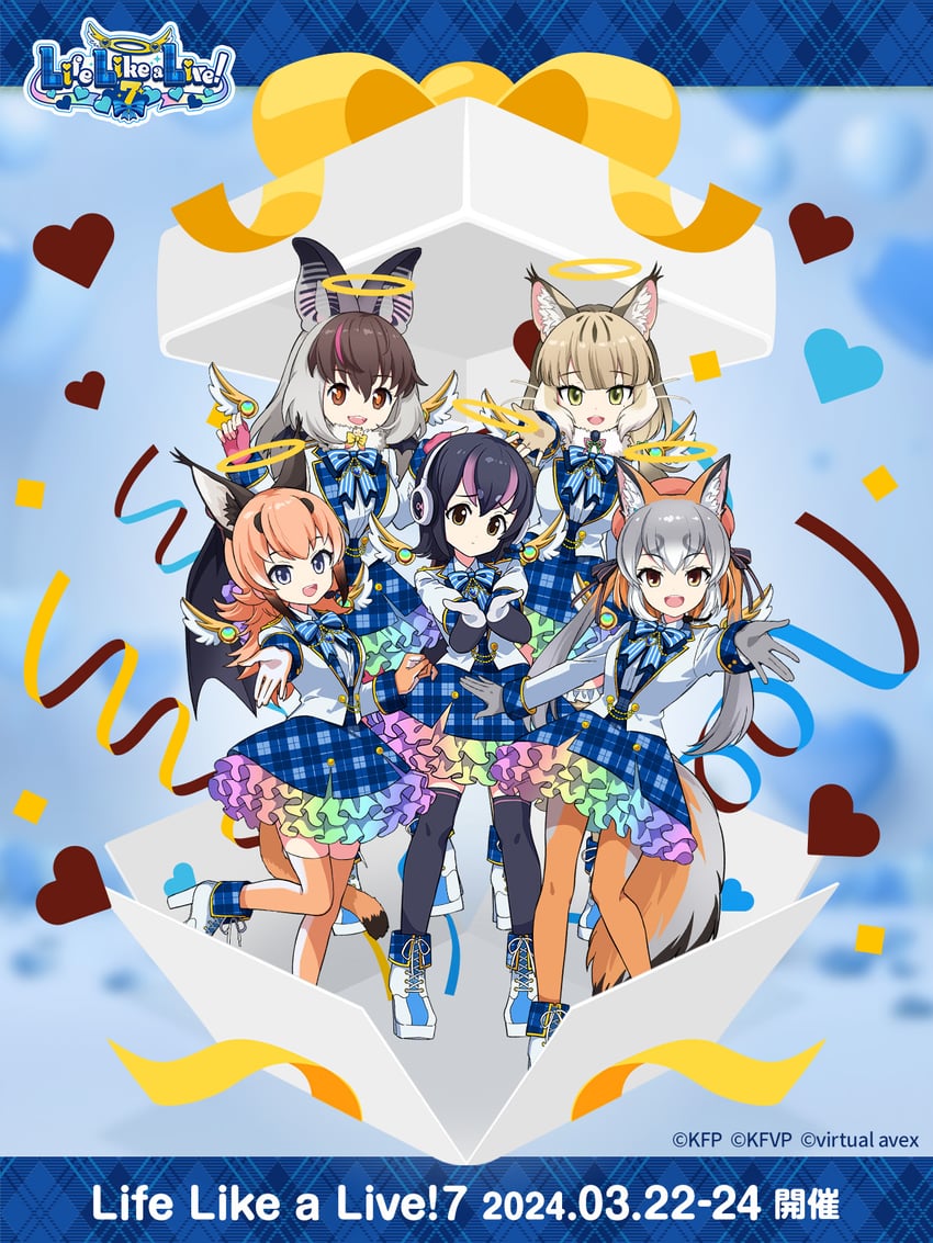 island fox, humboldt penguin, caracal, brown long-eared bat, and jungle cat (kemono friends and 1 more) drawn by lifelikealive
