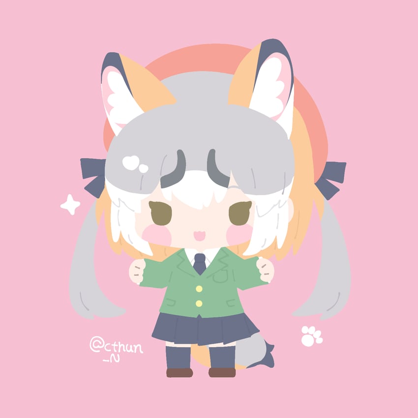 island fox (kemono friends and 1 more) drawn by cthun_n