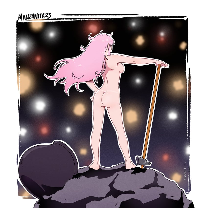 mori calliope (hololive and 2 more) drawn by crmanzana