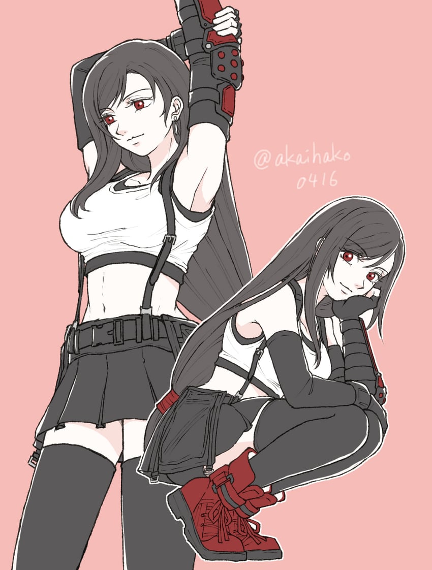 tifa lockhart (final fantasy and 2 more) drawn by you_(blacknwhite)