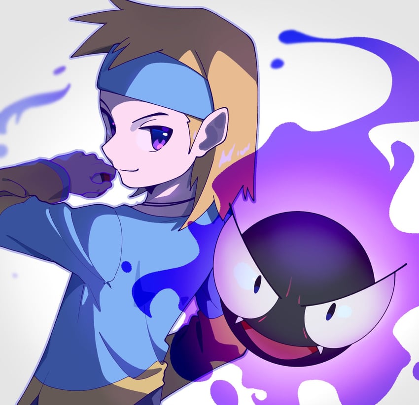 gastly and morty (pokemon and 1 more) drawn by omochi_(omotimotittona3)
