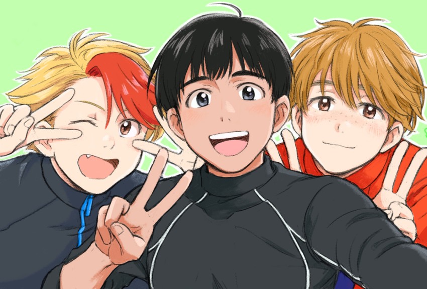 phichit chulanont, ji guang-hong, and minami kenjirou (yuri!!! on ice) drawn by takeshi_(mononohu20)