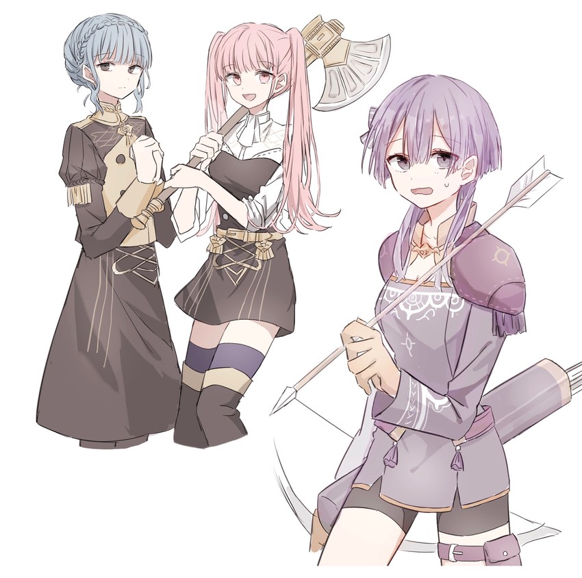 hilda valentine goneril, marianne von edmund, and bernadetta von varley (fire emblem and 1 more) drawn by t_dlym