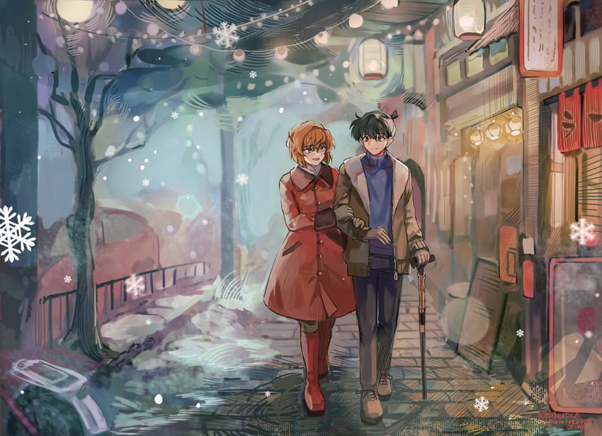 edogawa conan, haibara ai, kudou shin'ichi, and miyano shiho (meitantei conan) drawn by st_ard
