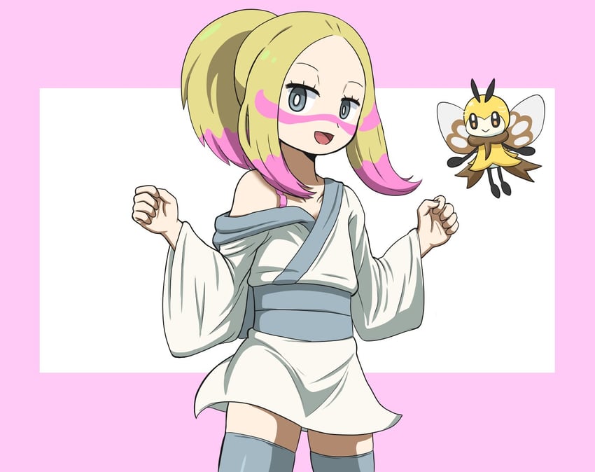 ribombee and mina (pokemon and 1 more) drawn by takamame