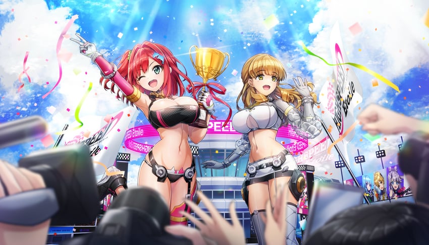 sakimiya iruka, ayato utae, rindo rin, and sophia b tokitou (dolphin wave and 1 more) drawn by ootomo_takuji