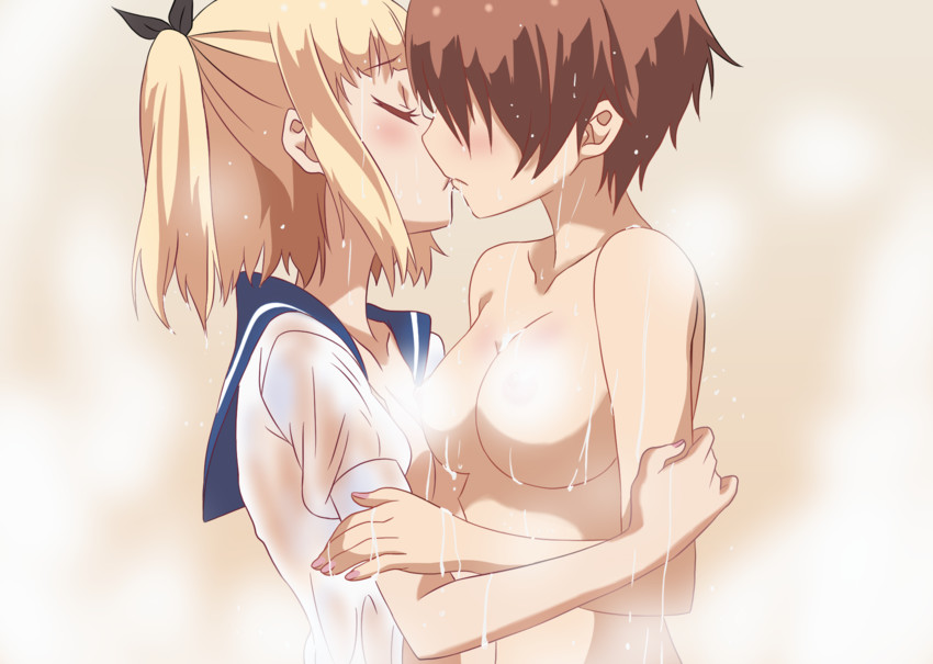 iijima yun and shinoda hajime (new game!) drawn by takefumi