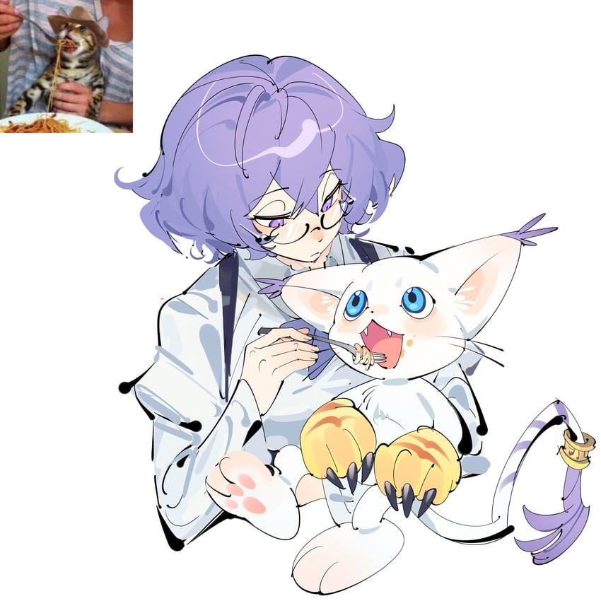tailmon and mikagura mirei (digimon and 1 more) drawn by zocehuy