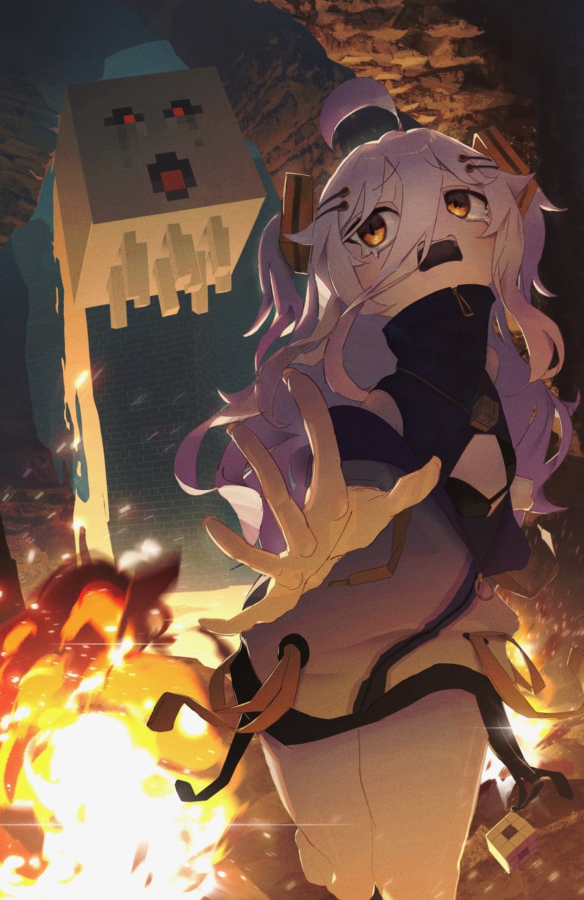 henya the genius and ghast (vshojo and 1 more) drawn by ginyuiti