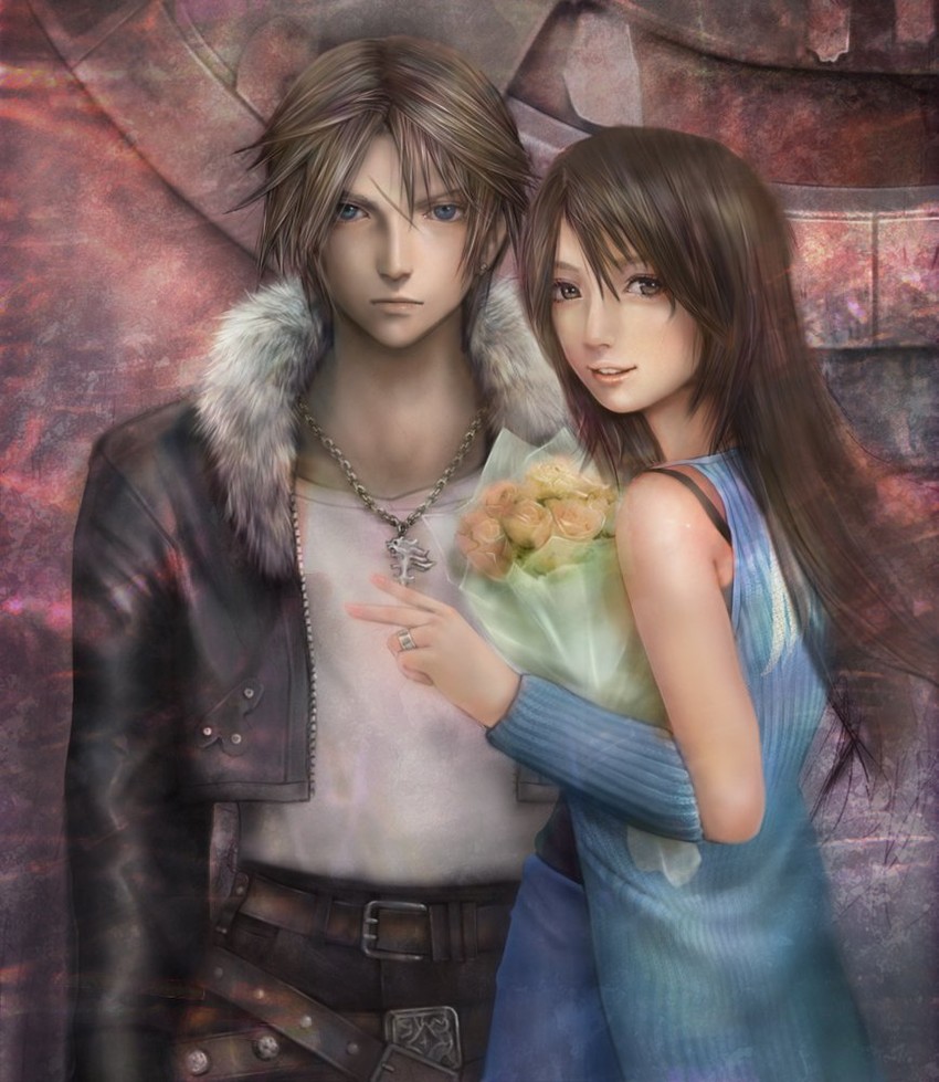 squall leonhart and rinoa heartilly (final fantasy and 1 more) drawn by miche