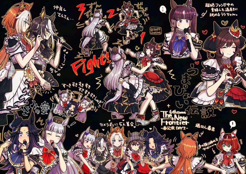 gold ship, gentildonna, nakayama festa, orfevre, win variation, and 2 more (umamusume) drawn by hi_(ibisf5umauma)