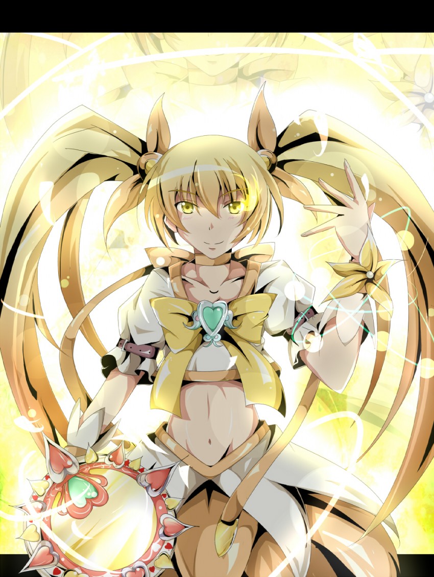 myoudouin itsuki and cure sunshine (precure and 1 more) drawn by shino_(moment)
