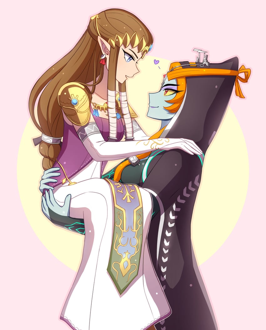 princess zelda and midna (the legend of zelda and 1 more) drawn by enni
