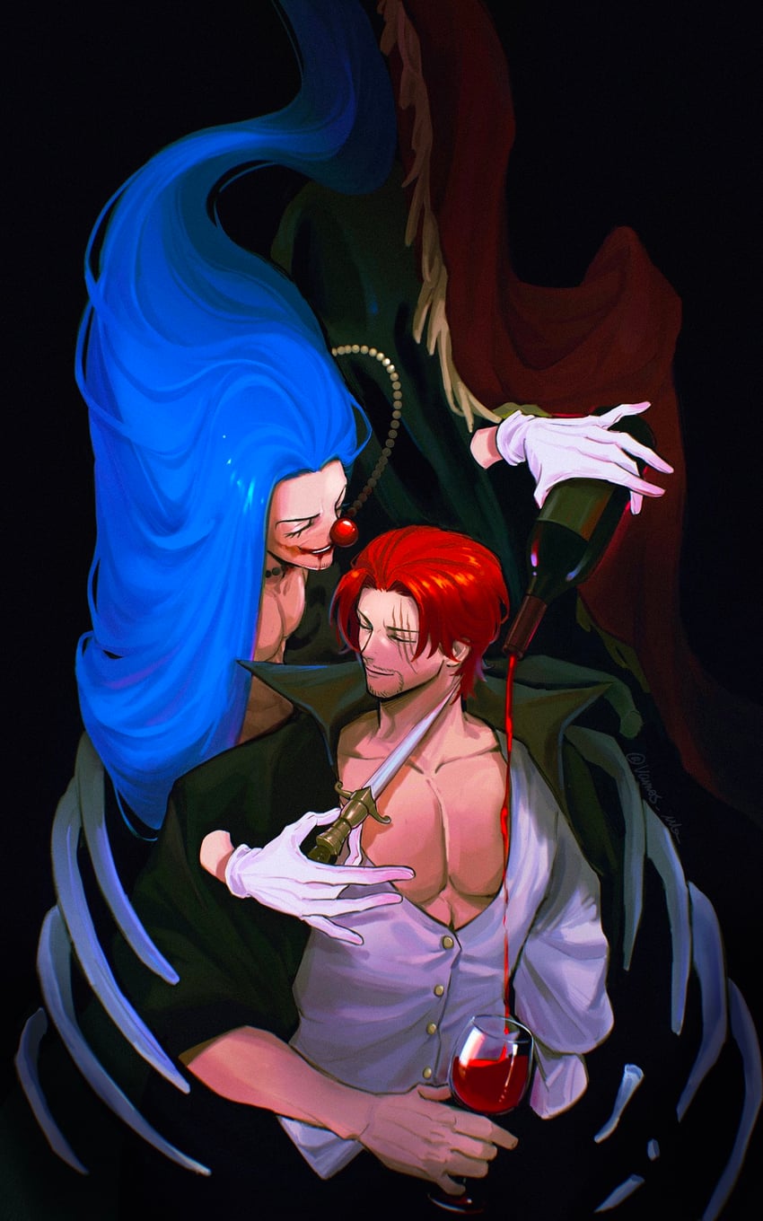 shanks and buggy the clown (one piece) drawn by vamos_mk