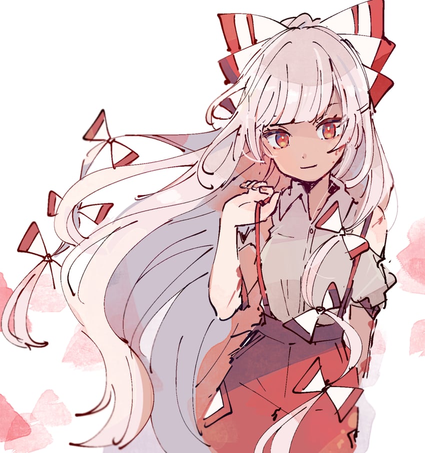 fujiwara no mokou (touhou) drawn by mozukuzu_(manukedori)