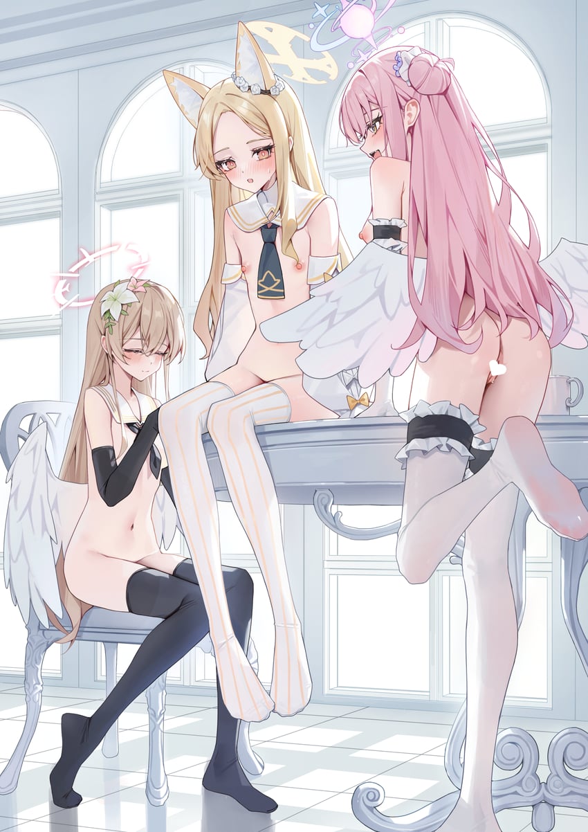 mika, seia, and nagisa (blue archive) drawn by xiao_lin_jiu