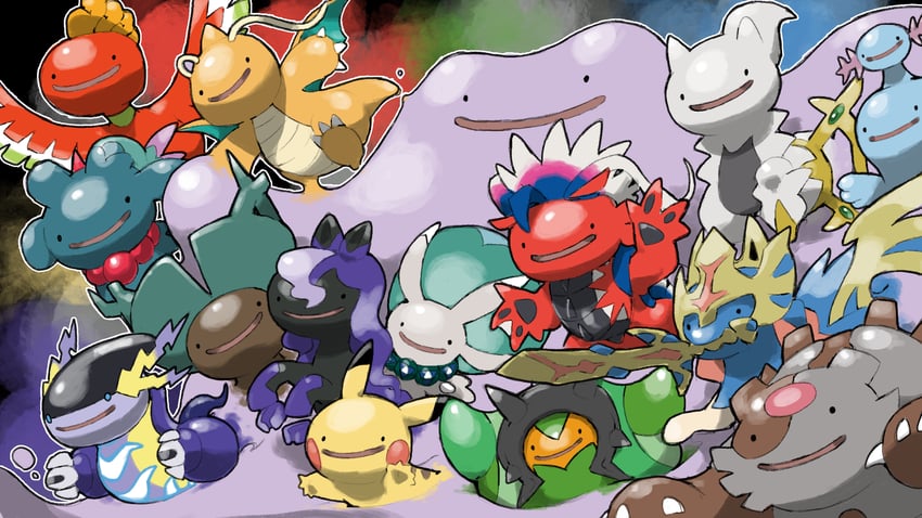 pikachu, dragonite, ditto, wooper, ho-oh, and 13 more (pokemon) drawn by blacknirrow