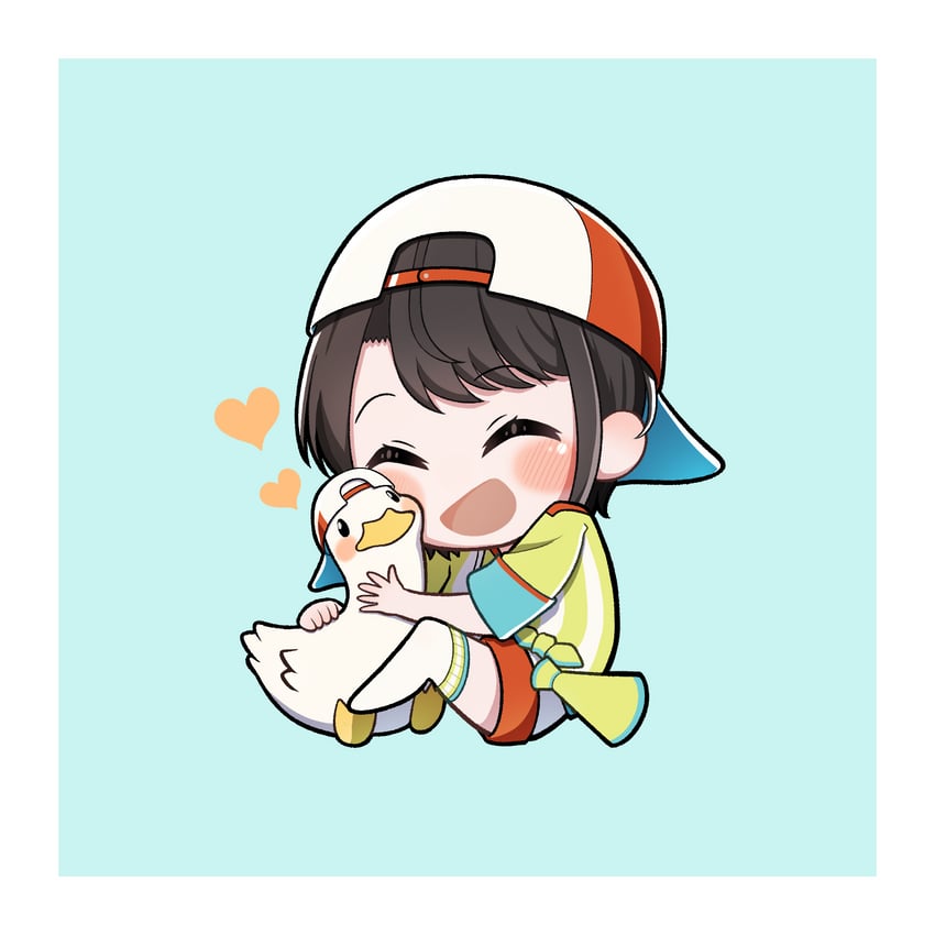 oozora subaru and subaru duck (hololive) drawn by moja_(mojya_777)