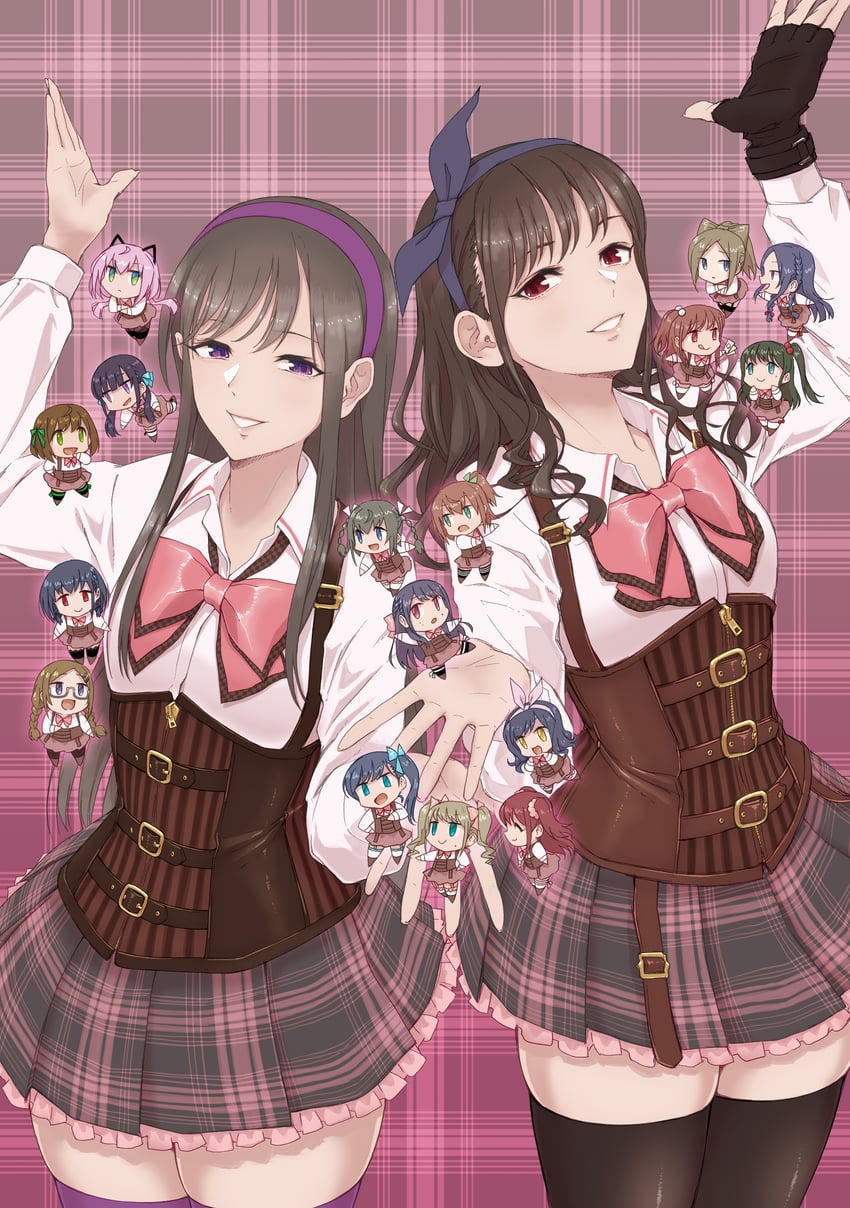 fukuyama jeanne sachie, kuroki francisca yuria, kishimoto maria mirai, kishimoto lucia raimu, amamiya sophia seren, and 13 more (assault lily) drawn by mabuta_kayumi