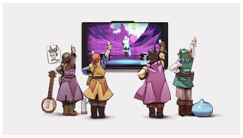 hatsune miku, slime, roto, and hero (vocaloid and 8 more) drawn by nin_nakajima