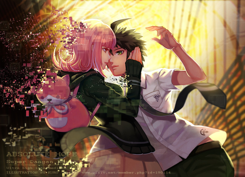 nanami chiaki and hinata hajime (danganronpa and 1 more) drawn by catwyz