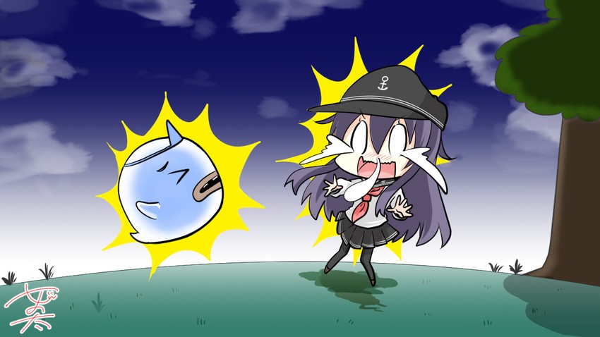 akatsuki (kantai collection and 1 more) drawn by nyonyonba_tarou