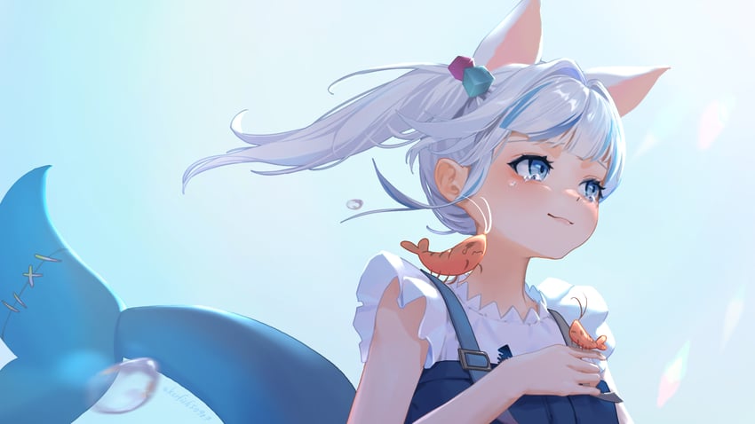 gawr gura and ebi-chan (hololive and 1 more) drawn by yuyu_(kerfish50927)