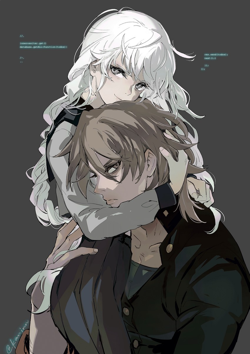 okino tsukasa and hijiyama takatoshi (juusan kihei bouei ken) drawn by kaninn