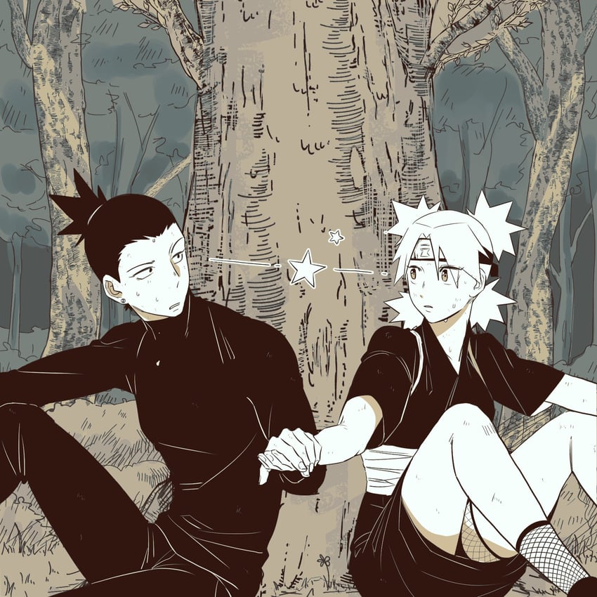 temari and nara shikamaru (naruto and 1 more) drawn by sna9_104