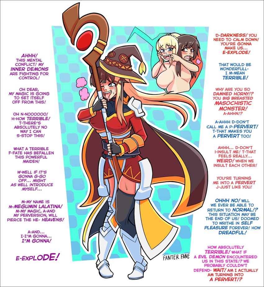 megumin and darkness (kono subarashii sekai ni shukufuku wo!) drawn by fanterfane