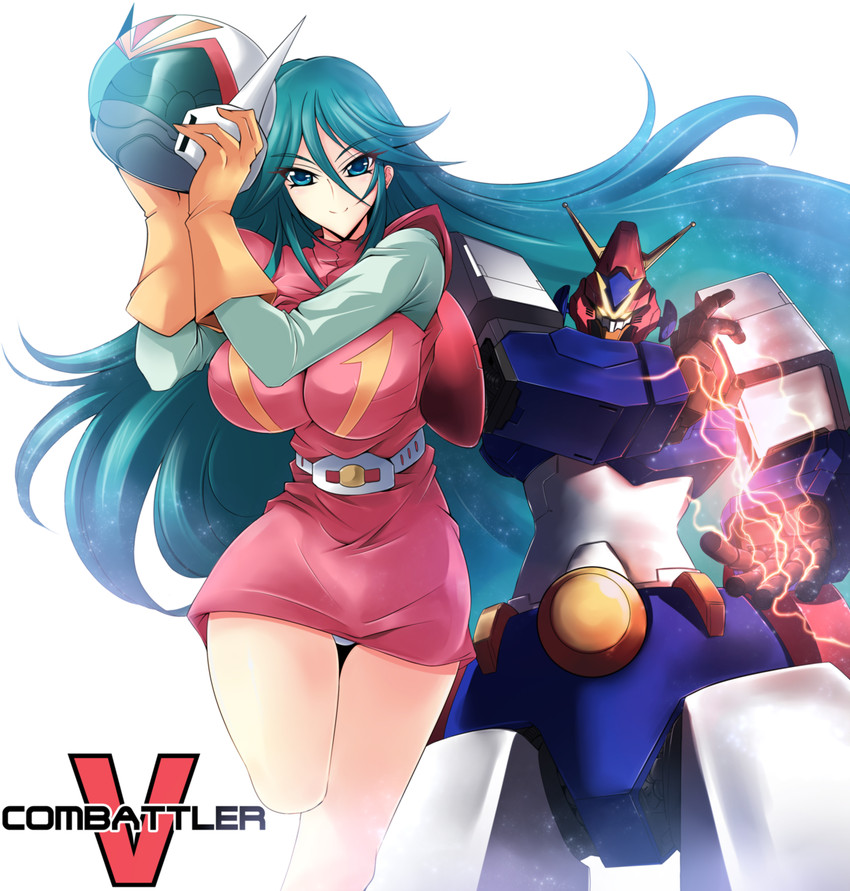 nanbara chizuru and combattler v (choudenji robo combattler v) drawn by haganef
