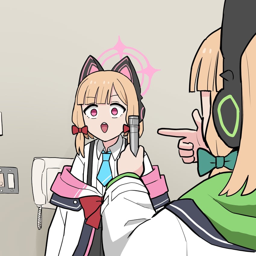 momoi and midori (blue archive and 1 more) drawn by washin
