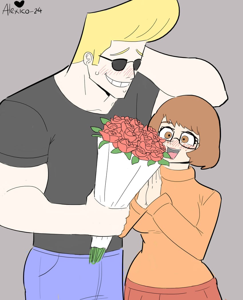 velma dinkley and johnny bravo (scooby-doo and 2 more) drawn by thecooleralexico