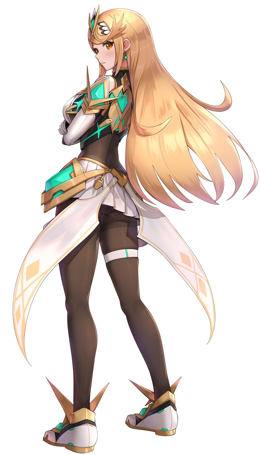 mythra (xenoblade chronicles and 2 more) drawn by gonzarez