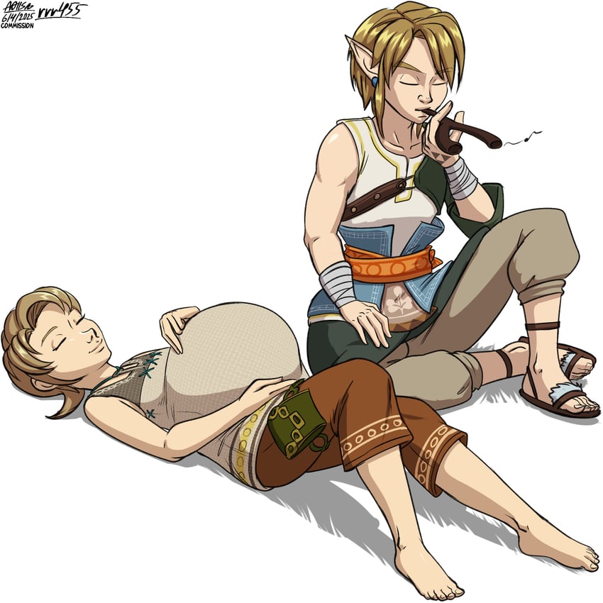 link and ilia (the legend of zelda and 1 more) drawn by a0iisa