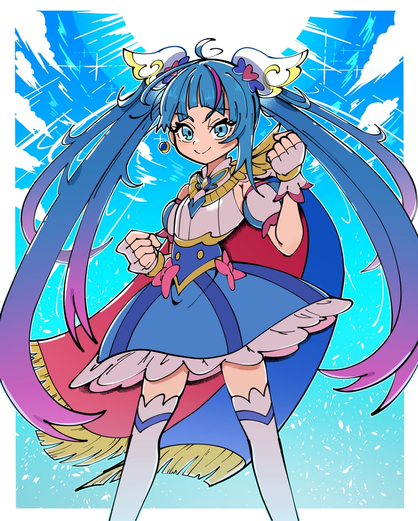sora harewataru and cure sky (precure and 1 more) drawn by kikukekosasi