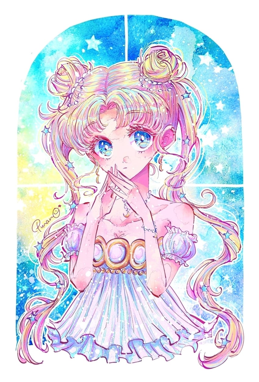 tsukino usagi and princess serenity (bishoujo senshi sailor moon) drawn by punano