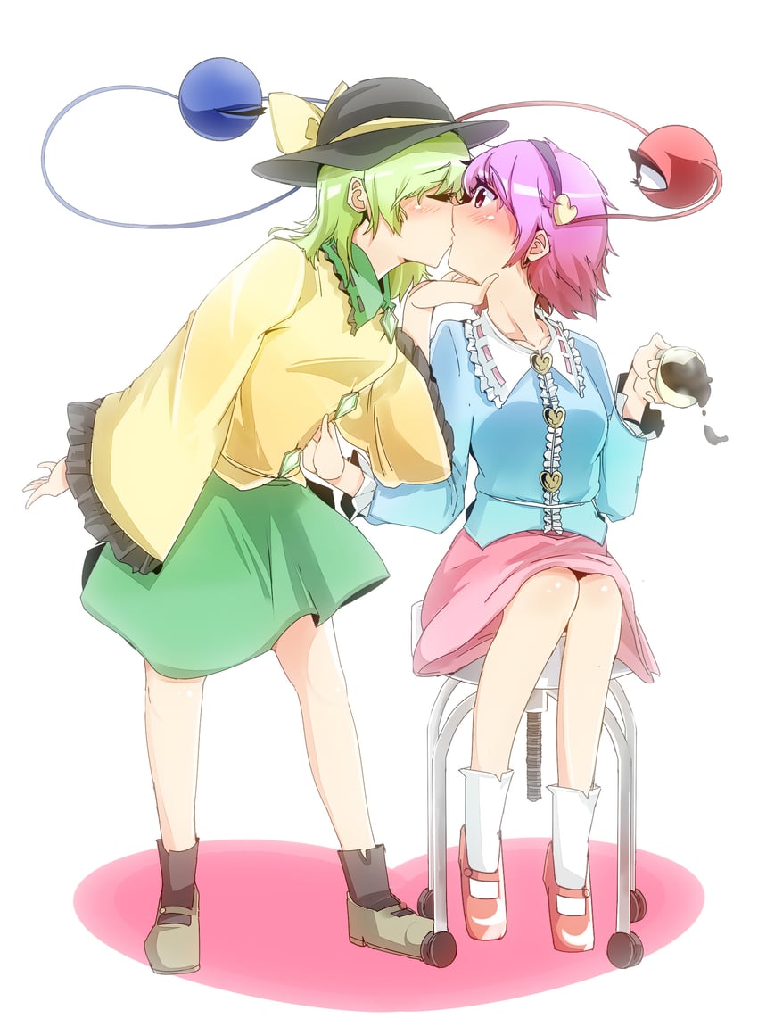 komeiji koishi and komeiji satori (touhou) drawn by meno~n
